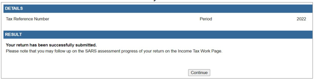 Step 4 SARS efiling 